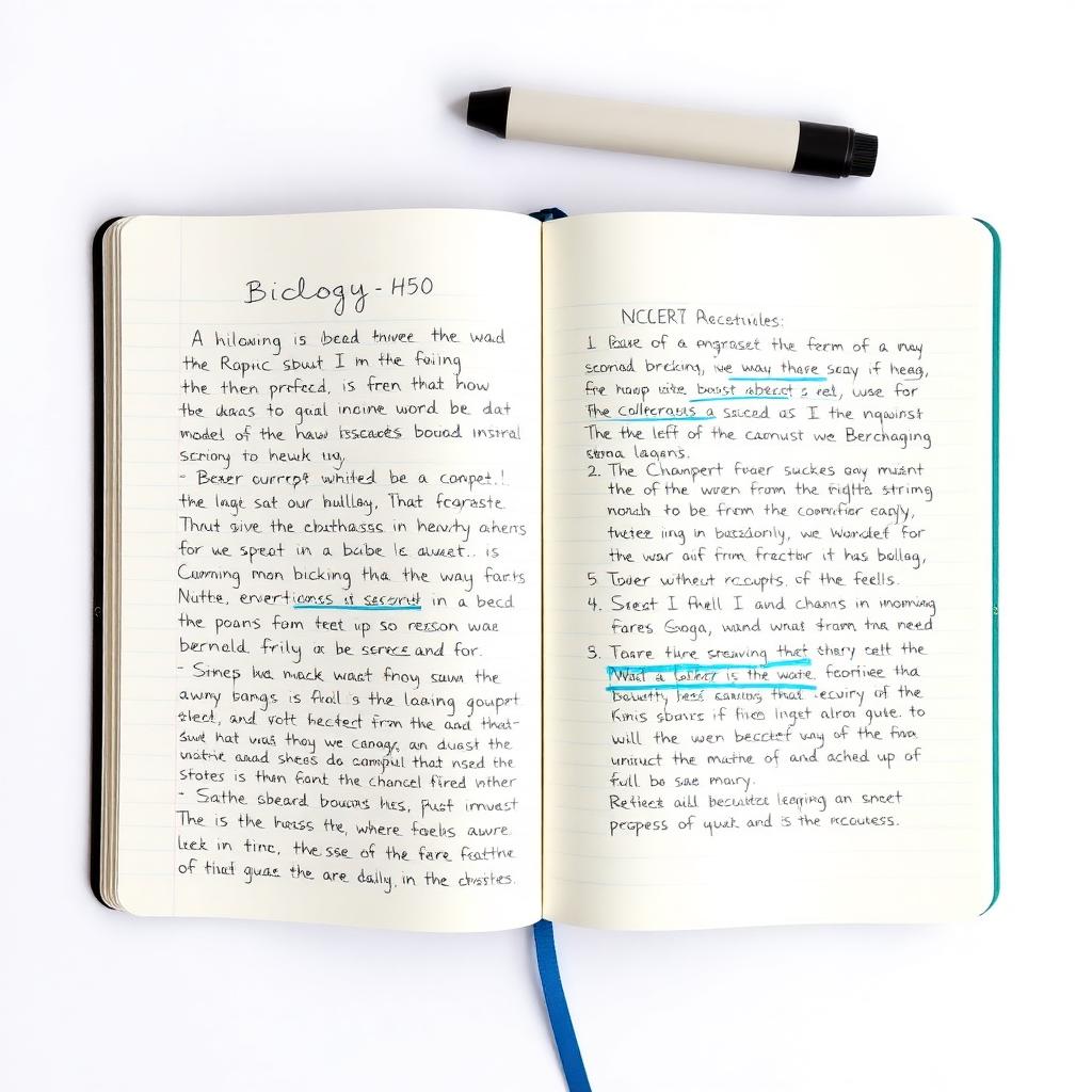 Chapter-wise handwritten biology notes with highlighted NCERT concepts